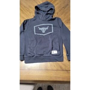 Under Armour Project Rock Boys Hoodie Brahma Bull Black Fleece YMD Medium